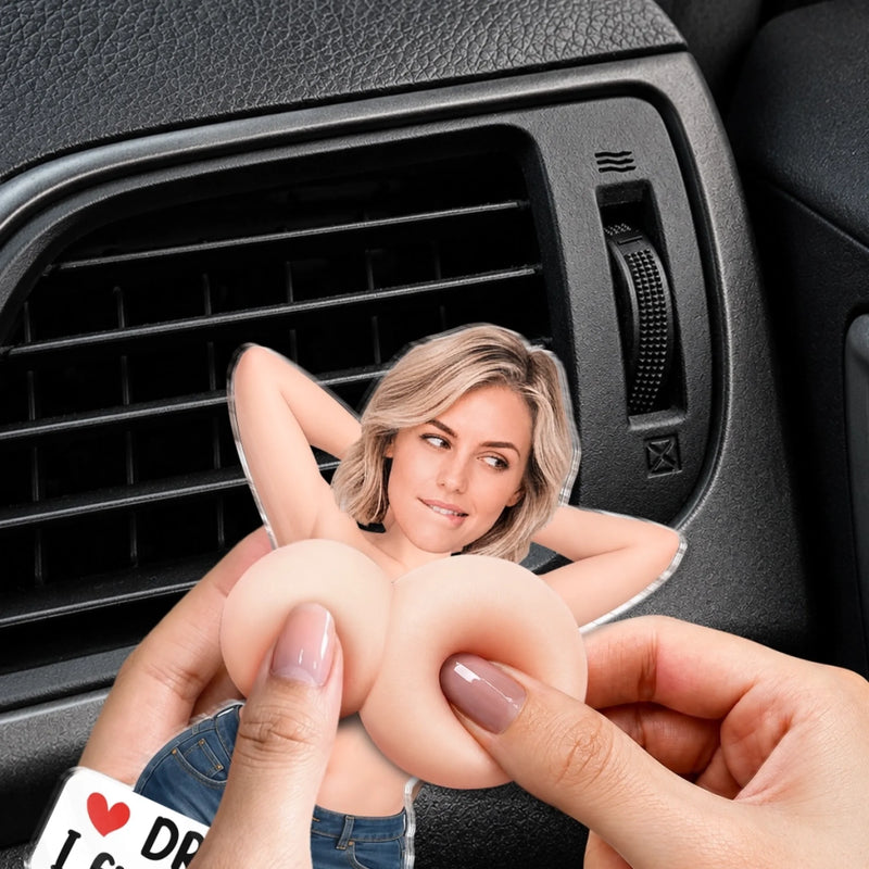 Custom Photo Squishy Acrylic Car Vent Clip - Personalized Anniversary Wedding Gifts For Husband And Wife, Him And Her - Drive Safe, Stud Muffin