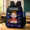 Custom Kids Front Printed Backpack - Personalized Back To School Gifts For Kids - Press Start For A Great School Year