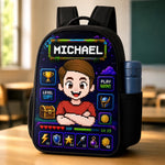 Custom Kids Front Printed Backpack - Personalized Back To School Gifts For Kids - Press Start For A Great School Year