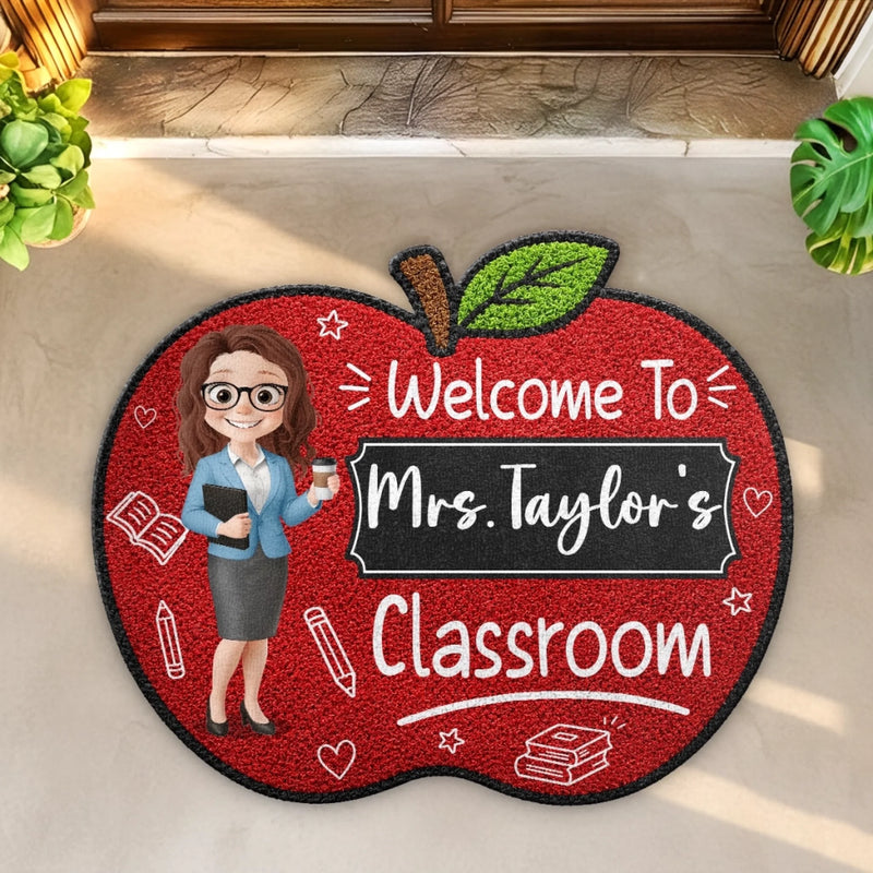 Custom Shaped Doormat - Personalized Teacher Appreciation, Back To School Gifts For Teachers - Teaching With Love