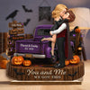 Custom 2-Layered Wooden Plaque - Personalized Halloween Decor, Anniversary Wedding Gifts For Husband And Wife, Him And Her - Trick Or Treat, Darling