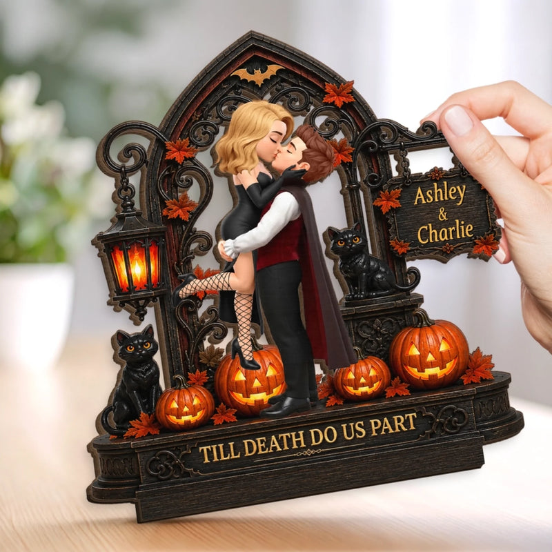 Custom 2-Layered Wooden Plaque - Personalized Halloween Decor, Anniversary Wedding Gifts For Husband And Wife, Him And Her - Love Potion For Us