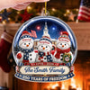 Custom Acrylic Ornament - Personalized America 250th Anniversary Christmas Gifts For Mom, Dad, Brother, Sister - Wrapped In Love Blessed With Freedom