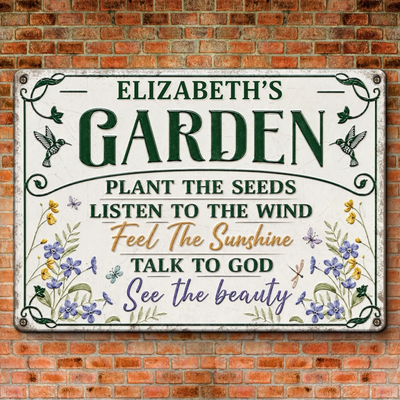 Custom Home Decor Metal Sign - Personalized  Birthday Garden Gifts For Gardeners - Planting Smiles, Growing Happiness