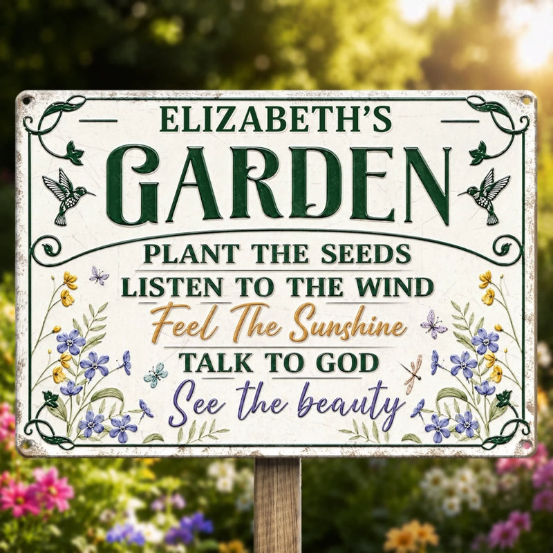 Custom Home Decor Metal Sign - Personalized  Birthday Garden Gifts For Gardeners - Planting Smiles, Growing Happiness