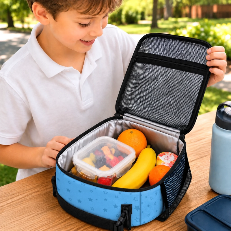 Custom Kids Lunch Bag - Personalized Back To School Gifts For Kids - Powered By Love And Healthy Bites