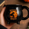 Custom Witchy 12oz Ceramic Cauldron Coffee Mug - Personalized Halloween Gifts For Witch, Wife, Daughter, Besties, Sisters, Granddaughter, Grandma, Mom, Yourself - Purrfectly Witchy Cat Mood