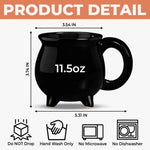 Custom 12oz Ceramic Cauldron Coffee Mug - Personalized Halloween Gifts For Wife, Daughter, Besties, Sisters, Granddaughter, Grandma, Mom, Yourself - Witchy Season Starts Here