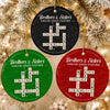 Custom Scrabble Ceramic Ornament - Personalized Christmas Birthday Gifts For Brother, Sister - Our First Friends, Our Forever Family