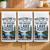 Custom Lake House Kitchen Towel - Personalized Summer Vacation And Travel Gifts For Mom, Dad, Brother, Sister - Life Is Better Lakeside