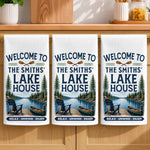 Custom Lake House Kitchen Towel - Personalized Summer Vacation And Travel Gifts For Mom, Dad, Brother, Sister - Life Is Better Lakeside