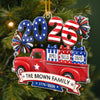 Custom Acrylic Ornament - Personalized America 250th Anniversary Christmas Gifts For Mom, Dad, Brother, Sister - Loaded With Love And American Pride