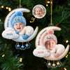 Custom Photo First Christmas Acrylic Ornament - Personalized Christmas Baby Shower, Gender Reveal Gifts For New Moms, New Dads, New Parents - Love You To The Moon And Back