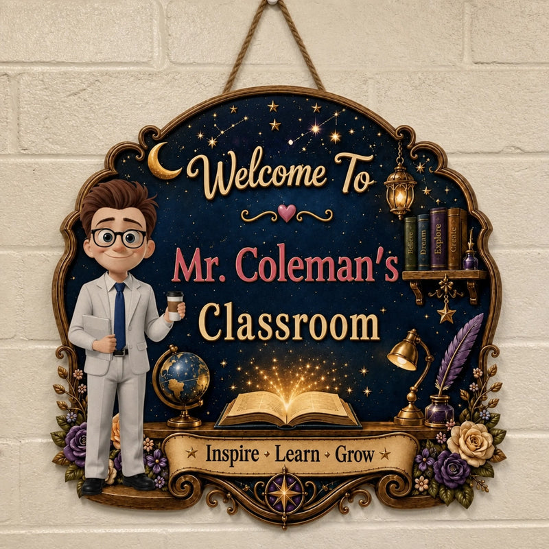 Custom Classroom Decor Wood Sign - Personalized Back To School Gifts For Teachers - Best Teacher, Best Classroom Ever