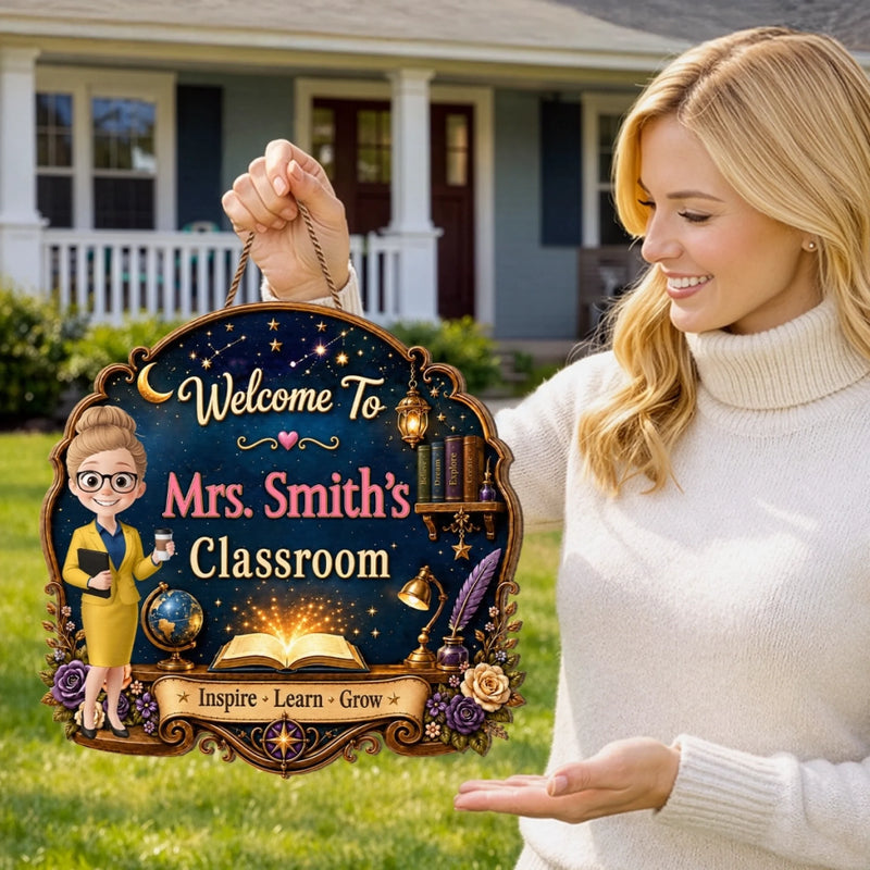Custom Classroom Decor Wood Sign - Personalized Back To School Gifts For Teachers - Best Teacher, Best Classroom Ever