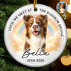 Custom Photo Ceramic Ornament - Personalized Pet Christmas Memorial Sympathy Gifts For Dogs, Cats - Always Missed Deeply Loved