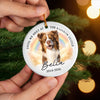 Custom Photo Ceramic Ornament - Personalized Pet Christmas Memorial Sympathy Gifts For Dogs, Cats - Always Missed Deeply Loved
