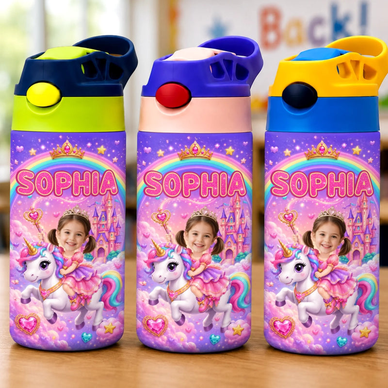 Custom Photo Kids Insulated Water Bottle - Personalized Back To School Gifts For Kids - Big Dreams Begin