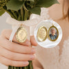 Custom Photo Locket Bouquet Charm – Personalized Memorial Sympathy Gifts For Brides - Walk Down The Aisle Together