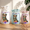 Custom Photo Day Of The Dead Flower Vase With Ribbon - Personalized Pet Memorial Sympathy Gifts For Dogs, Cats - Your Light Will Never Fade