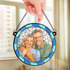 Custom Photo Where There Is Love There Is Life - Couple Personalized Window Hanging Suncatcher Ornament - Gift For Husband Wife, Anniversary