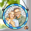 Custom Photo Where There Is Love There Is Life - Couple Personalized Window Hanging Suncatcher Ornament - Gift For Husband Wife, Anniversary
