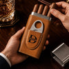 Custom Cigar Leather Case With Cutter - Personalized Birthday Gifts For Husband, Son, Grandson, Brother, Grandpa, Dad, Yourself - Good Cigars Great Days