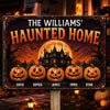 Custom Pumpkin Home Decor Metal Sign - Personalized Halloween Birthday Gifts For For Mom, Dad, Brother, Sister - Making Memories One Scare Away