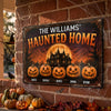 Custom Pumpkin Home Decor Metal Sign - Personalized Halloween Birthday Gifts For For Mom, Dad, Brother, Sister - Making Memories One Scare Away