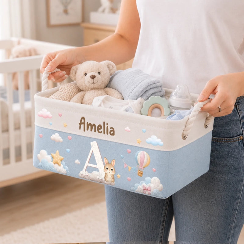 Custom Storage Basket - Personalized Baby Shower, Gender Reveal Gifts For New Moms, New Dads, New Parents - Dream Big My Little Star