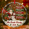 Custom Circle Glass Ornament - Personalized Christmas Birthday Gifts For Mom, Dad, Brother, Sister - Gathering Happiness