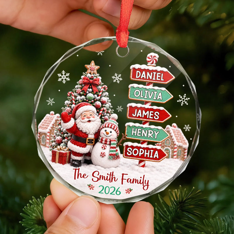 Custom Circle Glass Ornament - Personalized Christmas Birthday Gifts For Mom, Dad, Brother, Sister - Wonderful Time Together
