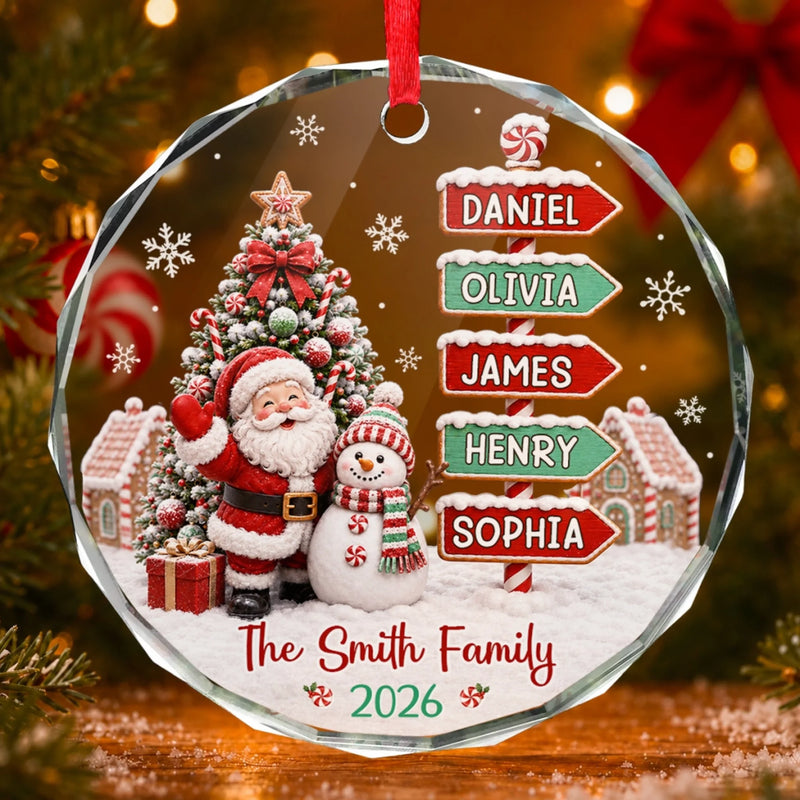 Custom Circle Glass Ornament - Personalized Christmas Birthday Gifts For Mom, Dad, Brother, Sister - Wonderful Time Together