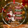 Custom Circle Glass Ornament - Personalized Christmas Birthday Gifts For Mom, Dad, Brother, Sister - Our Little Christmas