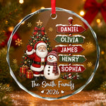 Custom Circle Glass Ornament - Personalized Christmas Birthday Gifts For Mom, Dad, Brother, Sister - Our Little Christmas