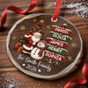Custom Circle Glass Ornament - Personalized Christmas Birthday Gifts For Mom, Dad, Brother, Sister - Our Little Christmas