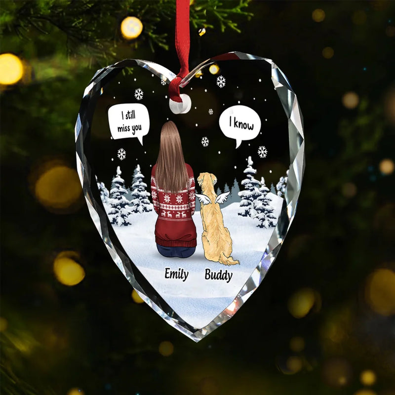 Paw Prints On My Heart - Memorial Personalized Custom Heart Glass Ornament - Sympathy Gift, Christmas Gift For Pet Owners, Pet Lovers