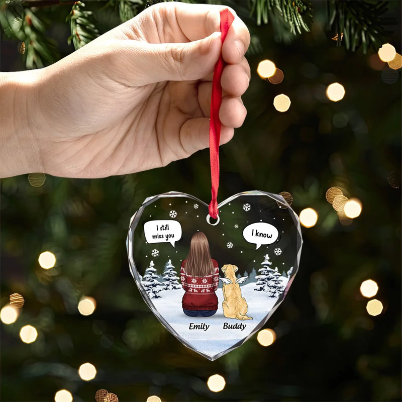 Paw Prints On My Heart - Memorial Personalized Custom Heart Glass Ornament - Sympathy Gift, Christmas Gift For Pet Owners, Pet Lovers