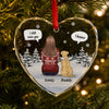 Paw Prints On My Heart - Memorial Personalized Custom Heart Glass Ornament - Sympathy Gift, Christmas Gift For Pet Owners, Pet Lovers