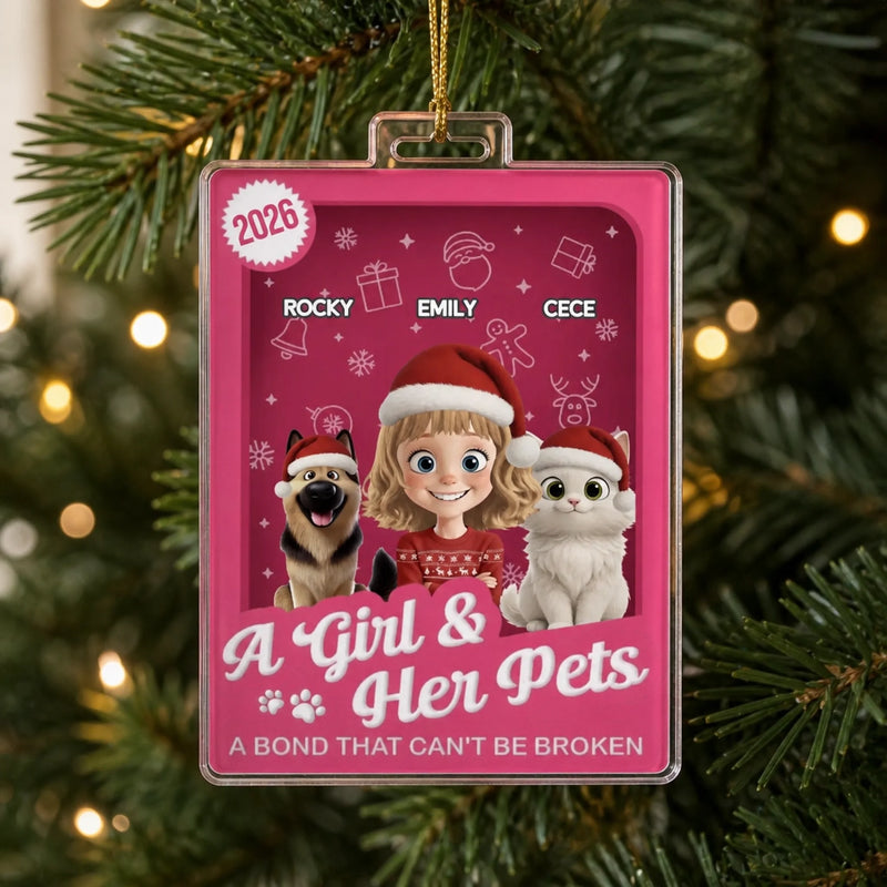 Custom Toy Box Acrylic Ornament - Personalized Christmas Birthday Gifts For Dog Cat Lovers, Dog Dad And Mom, Cat Owners - My World In Fur Form