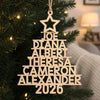 Family Name Christmas Tree Ornament - Wood Custom Shaped - New Arrival, Christmas Gift For Family Members - AMZ
