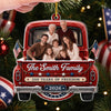 Custom Photo Acrylic Ornament - Personalized America 250th Anniversary Christmas Gifts For Mom, Dad, Brother, Sister - Stars Stripes And Christmas