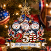 Custom Acrylic Ornament - Personalized America 250th Anniversary Christmas Gifts For Mom, Dad, Brother, Sister - United In Love Proud In Spirit