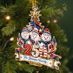 Custom Acrylic Ornament - Personalized America 250th Anniversary Christmas Gifts For Mom, Dad, Brother, Sister - United In Love Proud In Spirit