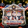 Custom Acrylic Ornament - Personalized America 250th Anniversary Christmas Gifts For Mom, Dad, Brother, Sister - Warm Hearts Patriotic Christmas
