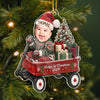 Custom Photo First Christmas Acrylic Ornament - Personalized Christmas Baby Shower, Gender Reveal Gifts For New Moms, New Dads, New Parents - A Wagon Full Of Pure Happiness
