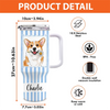 Custom Photo 40 Oz Stainless Steel Tumbler With Handle - Personalized Birthday Gifts For Dog Cat Lovers, Dog Dad And Mom, Cat Owners - Good Drinks, Happy Paws