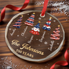 Custom Circle Glass Ornament - Personalized America 250th Anniversary Christmas Gifts For Mom, Dad, Brother, Sister - Making Patriotic Memories