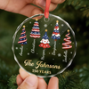 Custom Circle Glass Ornament - Personalized America 250th Anniversary Christmas Gifts For Mom, Dad, Brother, Sister - Making Patriotic Memories