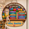 Custom Classroom Decor Wood Sign - Personalized Back To School Gifts For Teachers - Inspire, Love And Teach